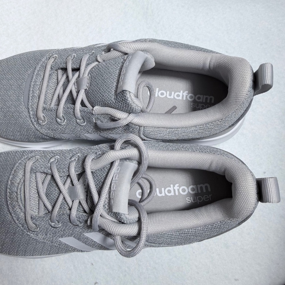 Adidas QT Racer 2.0 Women 8 Grey White Running Shoes FY8312 Cloudfoam Sneakers - Picture 13 of 15